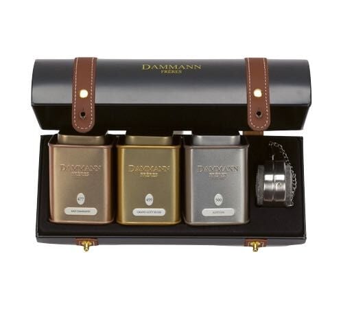 'Merveilleux' tea gift box - 3 x 30g loose leaf teas + infuser - Dammann Fr&egrave;res