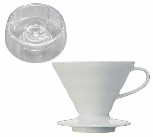 Hario Bundle - V60 Dripper VDC-02 White and Drip Assist PDA-02-T - 4 cups