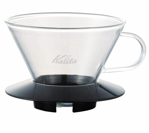 4-Cup Kalita Wave Dripper 185 in black/glass