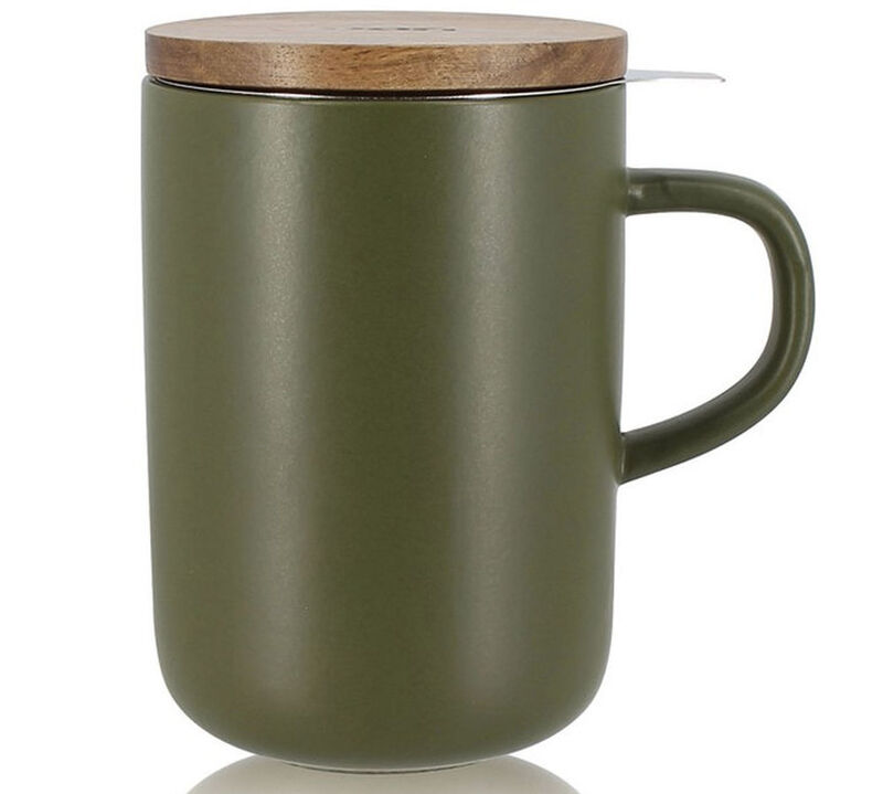Teiera in gres 47,5 cl Khaki con coperchio in acacia - OGO Living image number 0