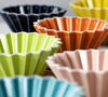 Origami Dripper M in Porcelain Yellow Colour + Wooden Holder image number 2