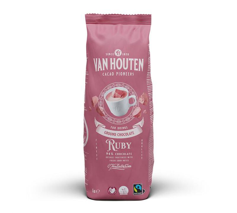Van Houten Ground Chocolate Ruby - 1kg image number 0
