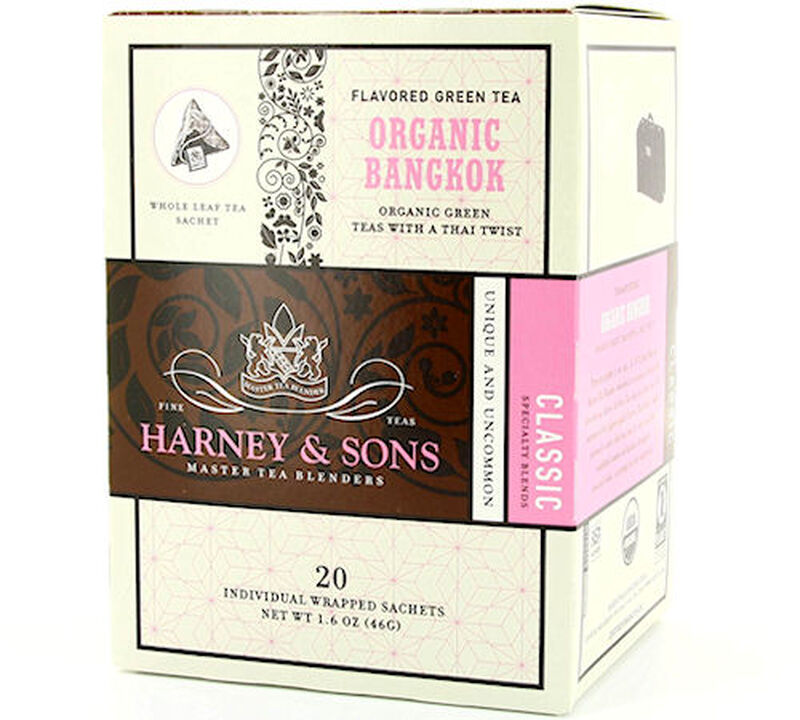 Harney & Sons 'Organic Bangkok' flavoured green tea - 20 wrapped sachets image number 0