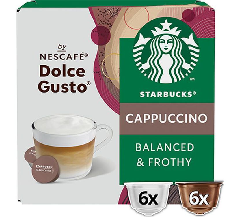 12 Nescaf&eacute;* Dolce Gusto* Compatible Pods Cappuccino &ndash; STARBUCKS image number 1