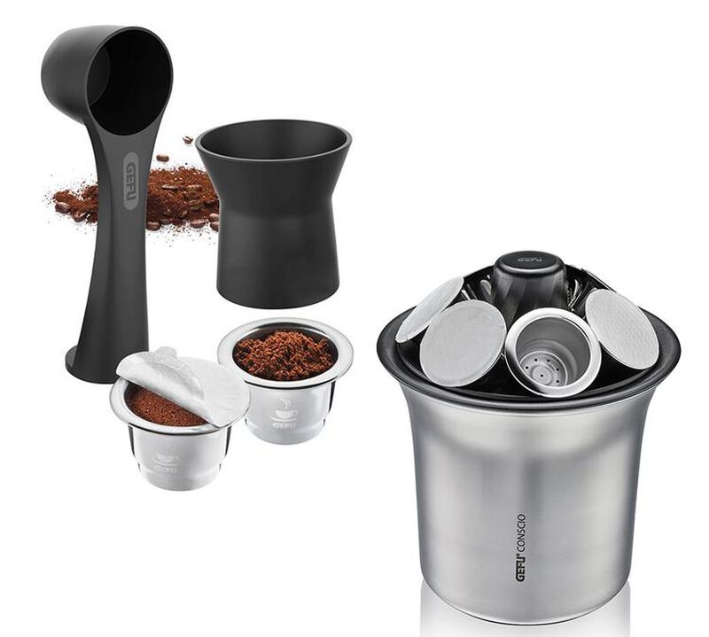 Nespresso* Original Compatible Capsules Kit + Coffee Grounds Bin &ndash; GEFU image number 0
