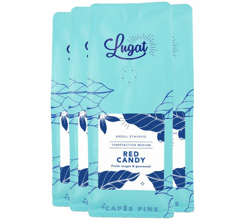 Lugat Coffee Beans Red Candy - 4 x 250g image number 0