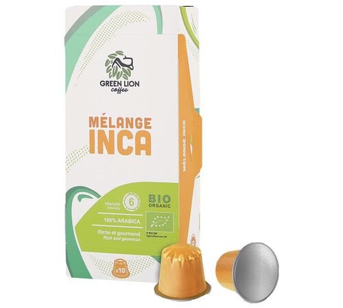 10 Capsules Bio Le m&eacute;lange Inca - Nespresso compatible - GLC (pour ajoutator)