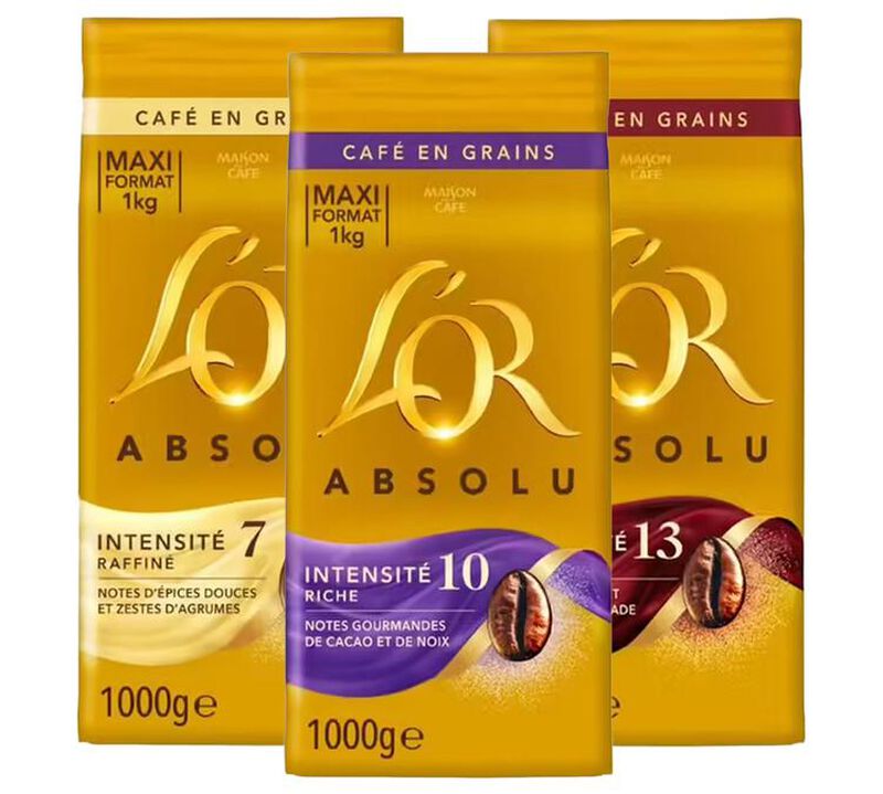 L'Or Coffee Beans Absolu Intensity 7, 10 and 13 Discovery Pack - 3kg image number 0