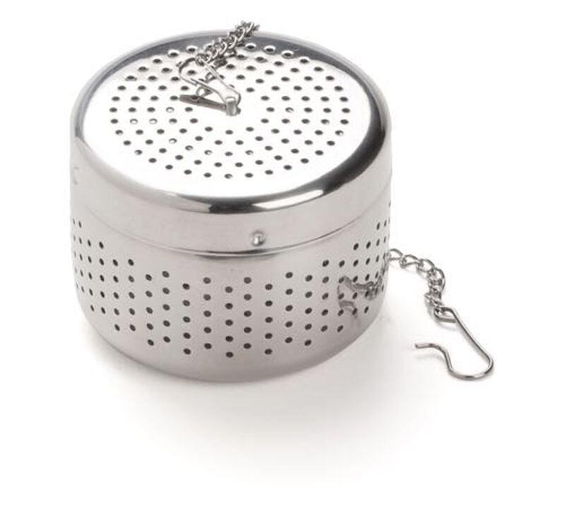 Dammann cylindrical tea ball in chromed stainless steel image number 0