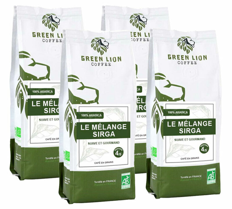 Green Lion Coffee - Caff&egrave; in grani Bio - Le M&eacute;lange Sirga 100% Arabica - 4 x 250 g image number 0
