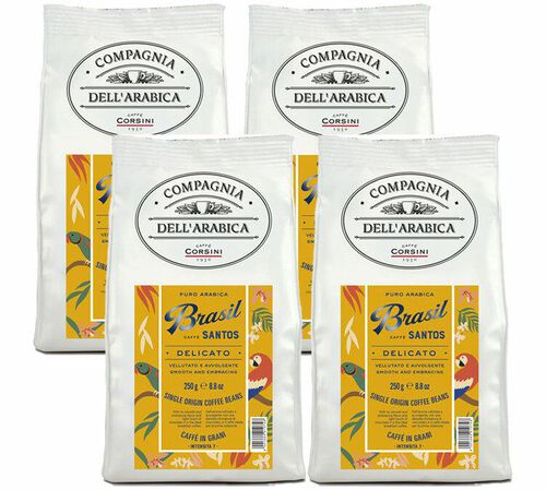 Caff&egrave; Corsini - Caff&egrave; in grani - Brasil Santos 4 x 250 g