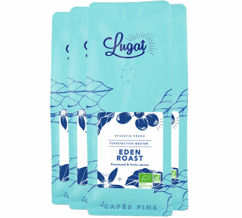 Lugat Organic Coffee Beans Eden Roast - 4 x 250g image number 0