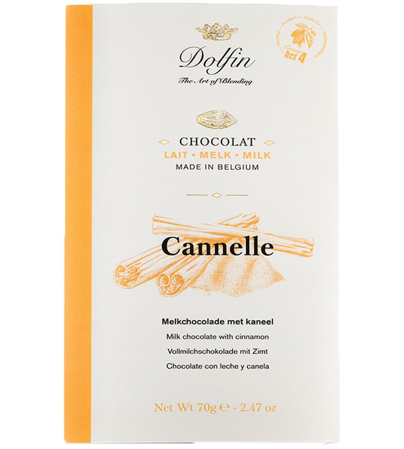 Dolfin Milk Chocolate and Ceylon Cinnamon Bar - 70g image number 0