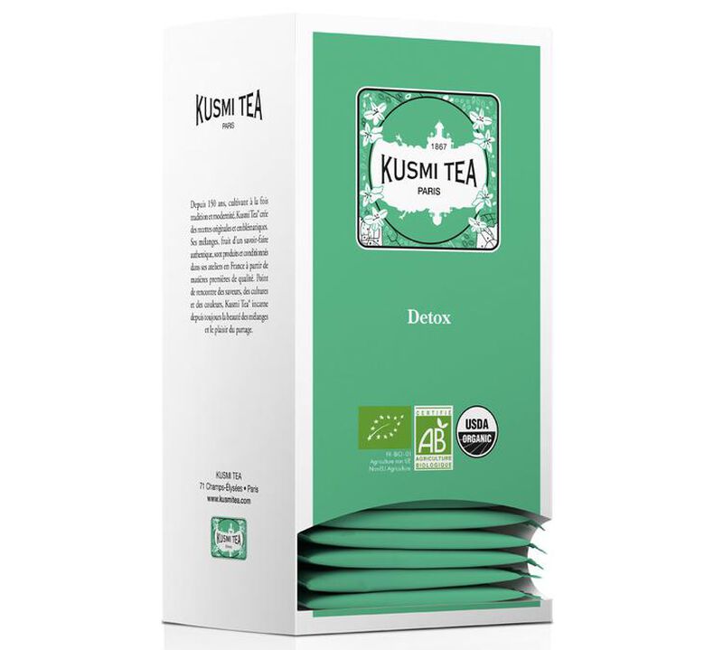 T&egrave; verde biologico e mate Detox - 25 bustine di t&egrave; confezionate - T&egrave; Kusmi image number 0