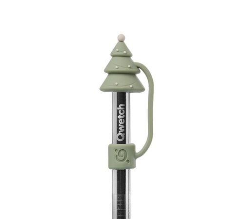 Light Green Christmas Tree Straw Tip - For travel cup by Qwetch