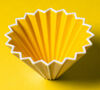 Origami Dripper M in Porcelain Yellow Colour + Wooden Holder image number 1
