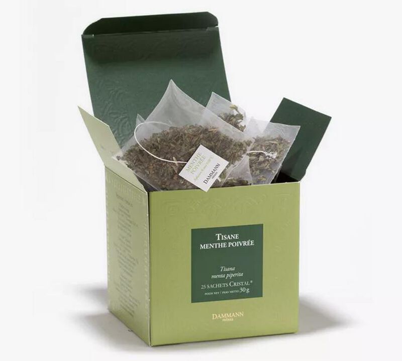Dammann Fr&egrave;res Peppermint herbal tea - 25 Cristal&reg; sachets image number 0