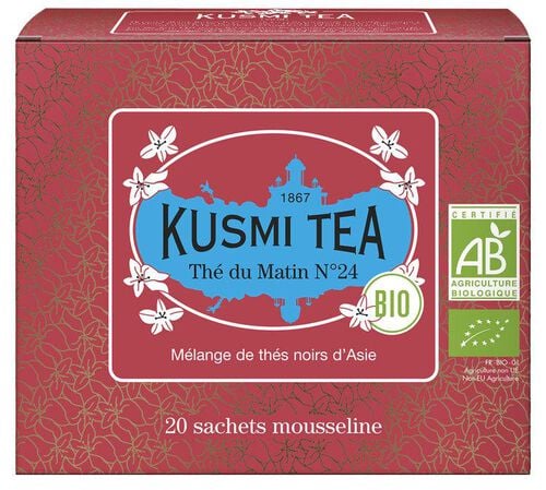 Kusmi Tea Organic Black Tea Russian Morning N&deg;24 - 20 tea bags