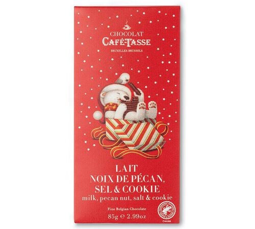 Caf&eacute; Tasse Milk Chocolate Bar Pecan, Salt & Cookie - 85g