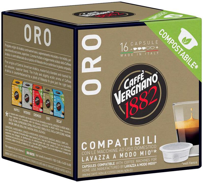 Caff&egrave; Vergnano - 16 capsule compatibili Lavazza A Modo Mio - Oro image number 2
