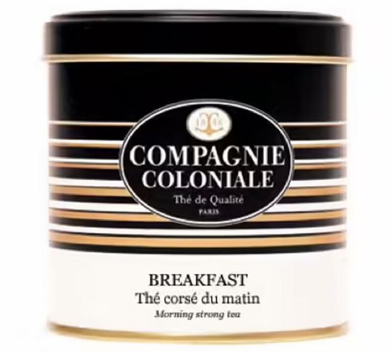 Luxury Compagnie Coloniale Breakfast flavoured black tea - 150g loose leaf tea in metal tin. image number 0