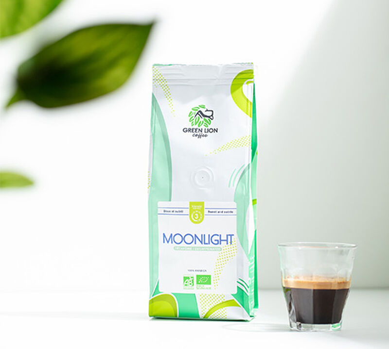Green Lion Coffee - Caff&egrave; in grani bio decaffeinato  - Uso professionale - Moonlight - 18 x 250 g image number 2