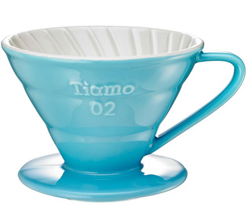 Tiamo V02 4-cup coffee dripper in blue image number 0