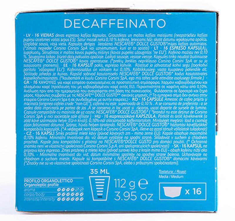 Caff&egrave; Corsini - 80 capsule per Nescafe&reg; Dolce Gusto&reg; - Gran Riserva Decaffeinato image number 1