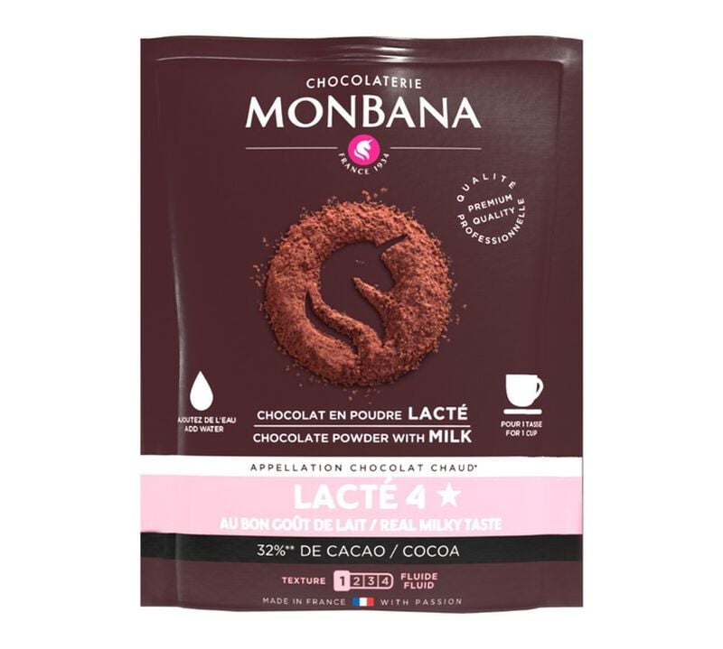 Monbana - Bevanda a base di latte e cioccolata in polvere 4 stelle x 10 bustine image number 0