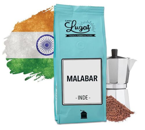 Ground coffee for moka pots: India - Malabar - 250 g - Caf&eacute;s Lugat