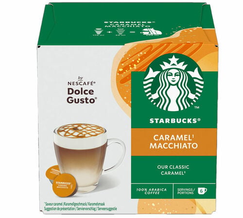 12 Nescaf&eacute;* Dolce Gusto* Compatible Pods Latte Macchiato Caramel &ndash; STARBUCKS