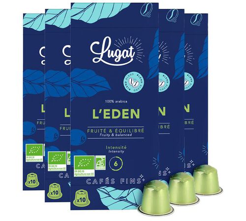 50 capsule compatibili Nespresso* Original L&rsquo;Eden Bio &ndash; Lugat