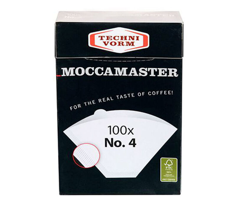 100 filtri di carta N&deg;4 per macchine da caff&egrave; Moccamaster image number 0