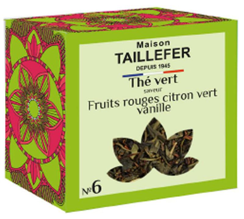 N&deg;6 green tea with red berries, lime and vanilla - 70g loose leaf tea - Maison Taillefer image number 0