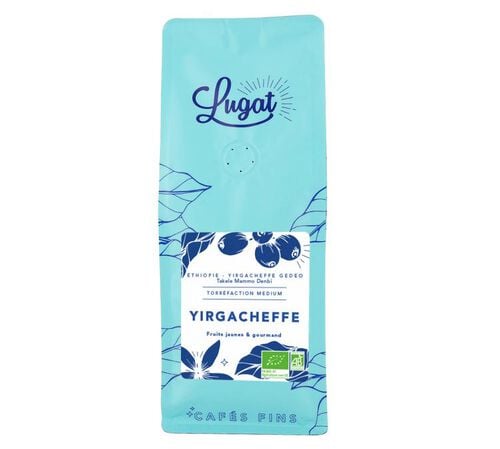 Caf&eacute;s Lugat Organic Coffee Beans Yirgacheffe from Ethiopia - 250g