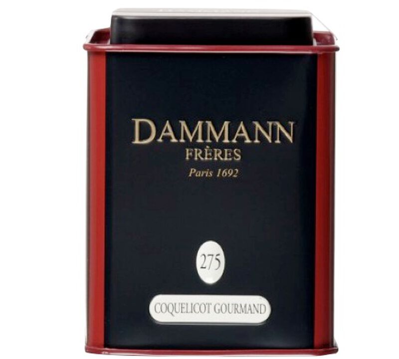 N&deg;275 Coquelicot Gourmand flavoured black tea - 100g tin of loose leaf tea - Dammann Fr&egrave;res image number 0