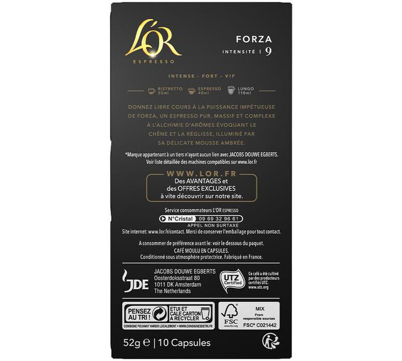 10 capsule compatibili Nespresso* Original Forza &ndash; L'Or Espresso image number 1