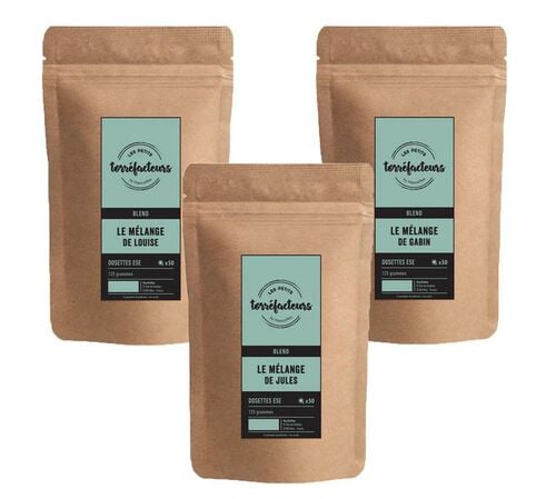 Pack of 3 Exclusive Coffee Blends - 150 ESE coffee pods - Les Petits Torr&eacute;facteurs