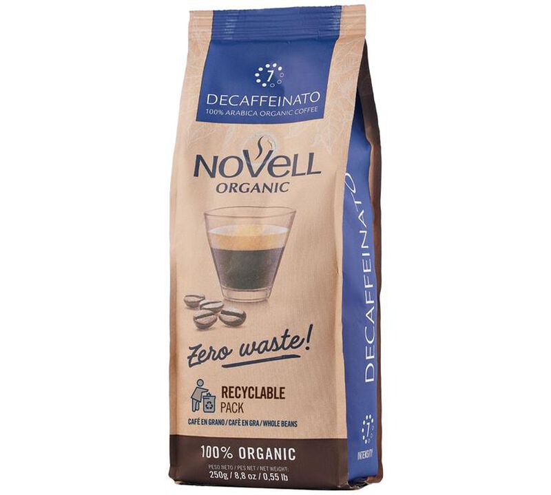 Novell Organic Decaf Coffee Beans Decaffeinato - 250g image number 0