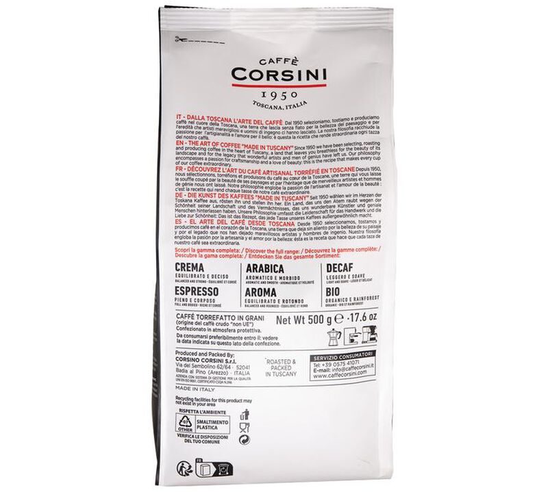 Corsini - Caff&eacute; in grani - Bio Rainforest Alliance 500 g image number 1