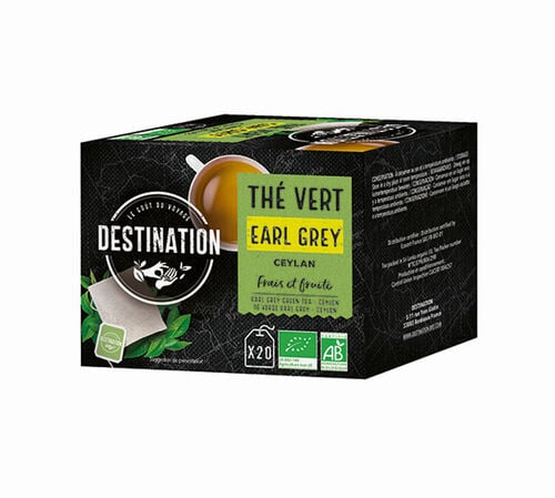 Destination organic Earl Grey green tea - 20 sachets