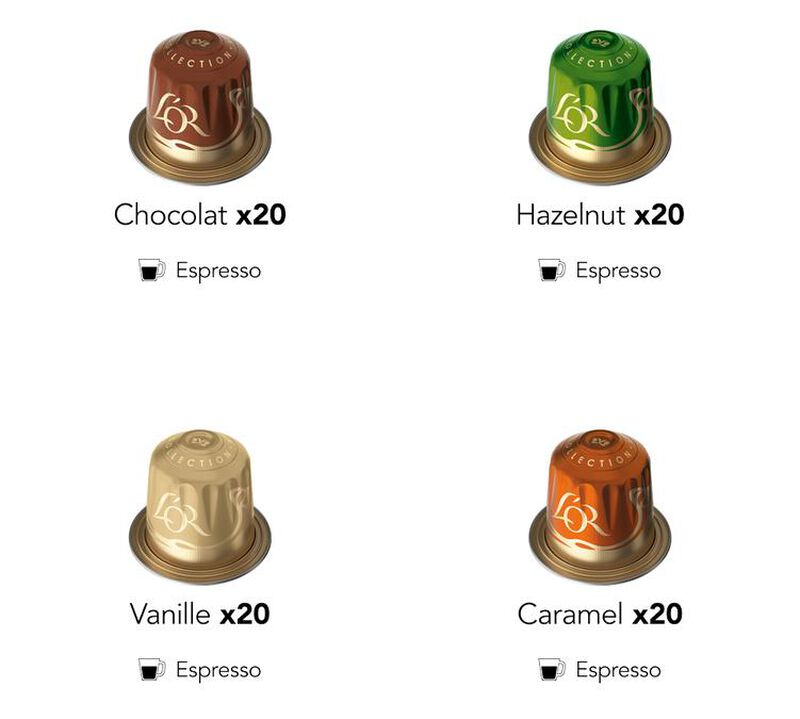 80 Nespresso* Original compatible capsules - 4 flavoured coffees - L'OR ESPRESSO image number 1