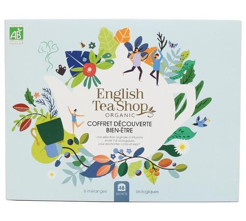 English Tea Shop Organic Wellness Collection Tea Bag Gift Tray - 48 tea bags