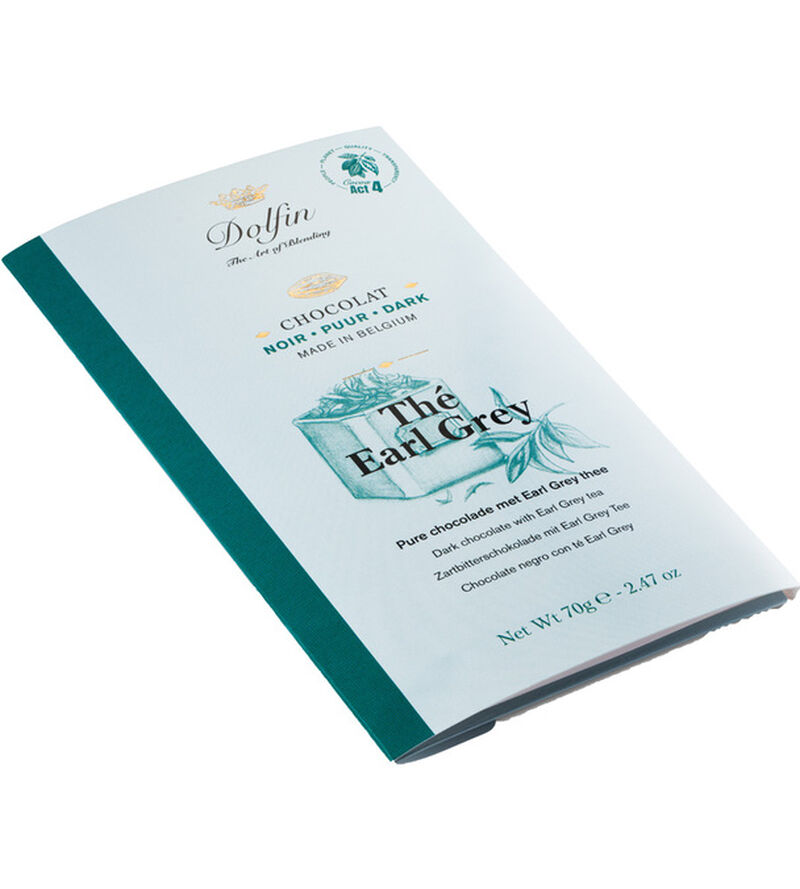 Dolfin Dark Chocolate Bar with Earl Grey Tea - 70g image number 1
