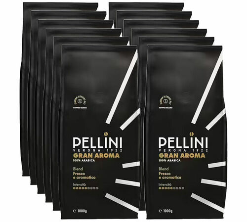 Pellini - Caff&egrave; in grani per uso professionale - Gran Aroma n&deg; 3 | 12 x 1 kg