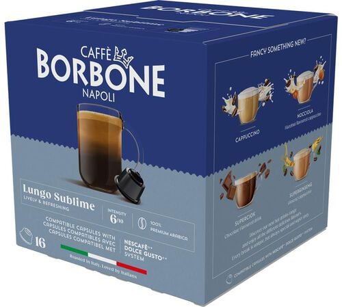 Nescaf&eacute;* Dolce Gusto* Lungo Sublime Caffe Borbone coffee capsules x16
