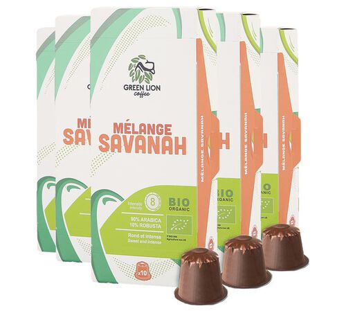 50 Nespresso* Original Compatible Capsules Organic Savannah Blend &ndash; GREEN LION COFFEE