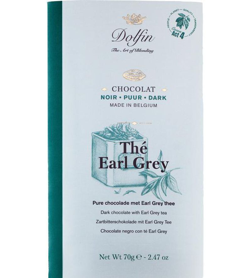 Dolfin Dark Chocolate Bar with Earl Grey Tea - 70g image number 0