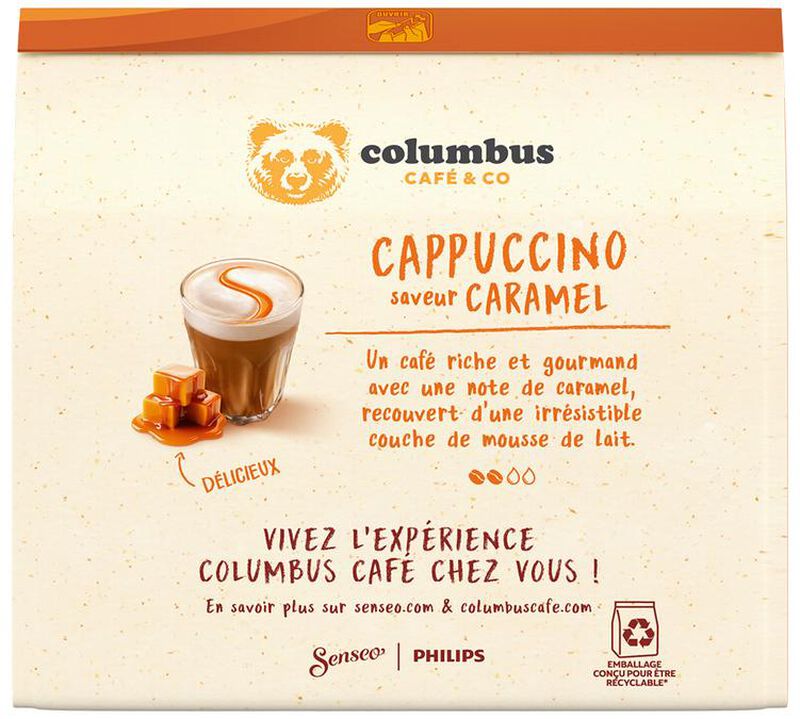 Cappuccino Caramel Columbus compatible Senseo pods x8 image number 1