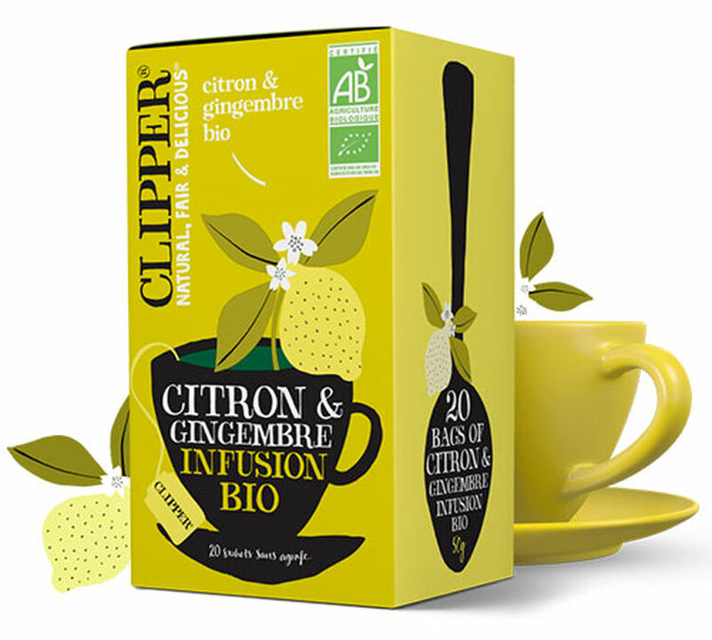 Clipper Organic Lemon and Ginger Herbal Tea - 20 bags image number 1